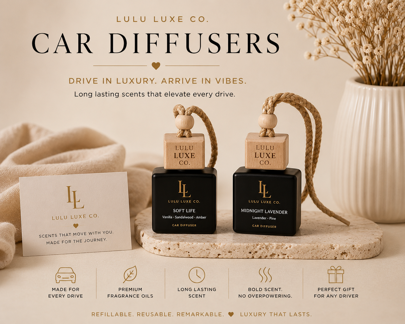 Midnight Lavender Luxury Car Diffuser